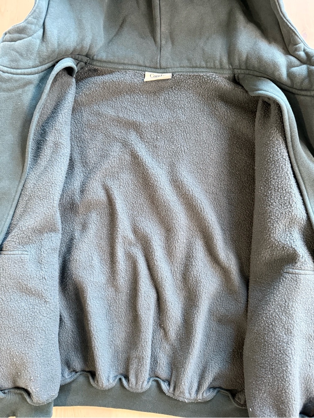 Comfort Cloud Zip Hoodie in Pine Adult Small | Dark Teal Cozy Zip-Up Hoodie - Picture 6 of 8